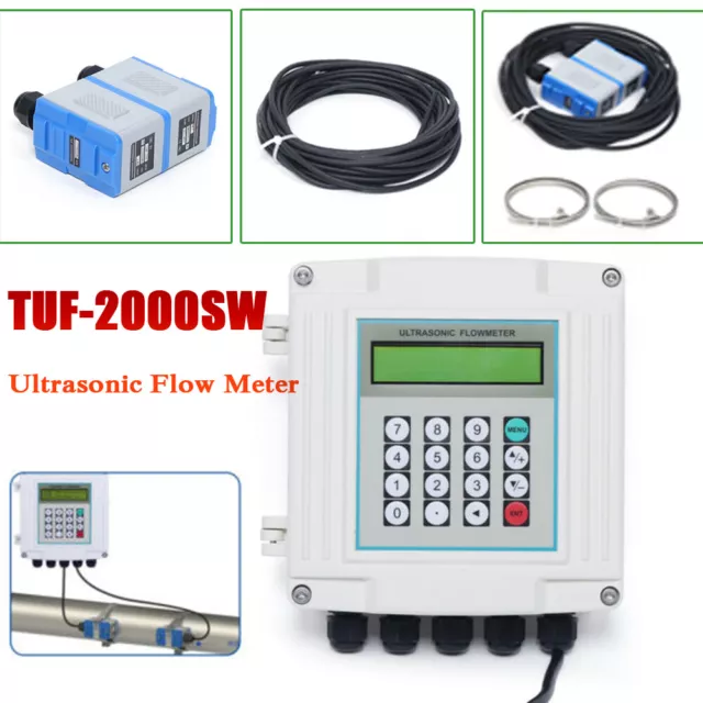 TUF-2000SW Ultrasonic Flow Meter TM-1 Clamp-on Transducer Wall Mounted Flowmeter