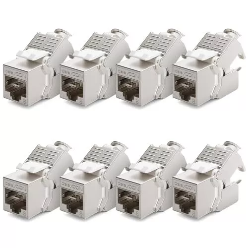 deleyCON 8x CAT 8 Modulo Jack Keystone Cavo Patch Cavo di Rete Ottimale per C...