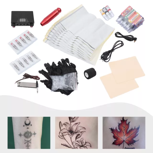 Professionelle Tattoo Maschine Set mit Tattoo Stift,Tinte und Nadeln Praxis Haut