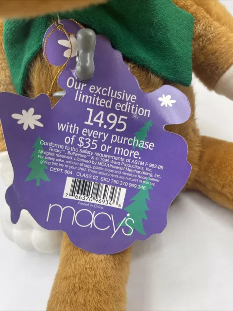 Bullwinkle Moose Macys 23" Plush Stuffed Animal Toy 1996 NEW 3