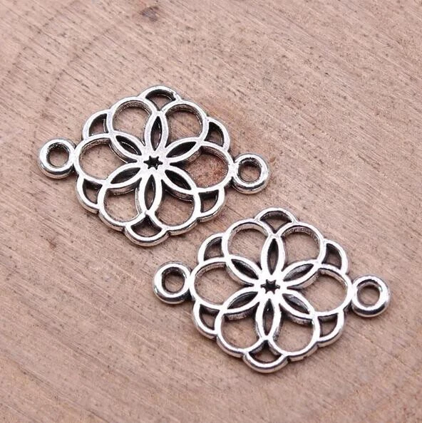 20 un. dijes 21x15 mm dijes conector flor de la vida EF3707
