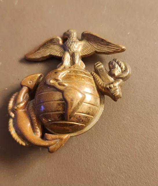 USMC Eagle Globe & Anchor Brass Cover Emblem