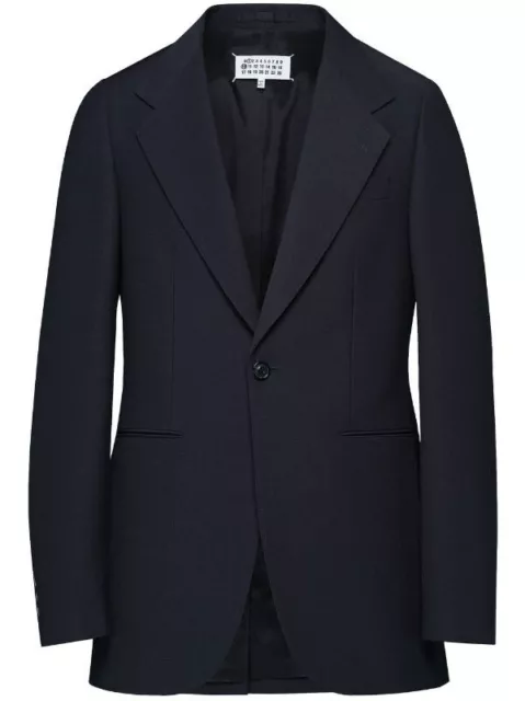 NWT Mens Maison Margiela single-breasted faille Suit Blazer Wool Navy 50IT /40US