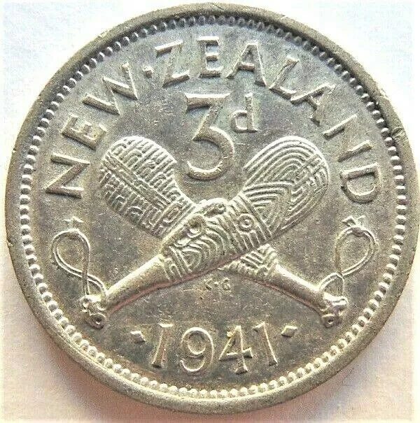 1941 NEW ZEALAND George VI THREEPENCE, grading EXTRA FINE.