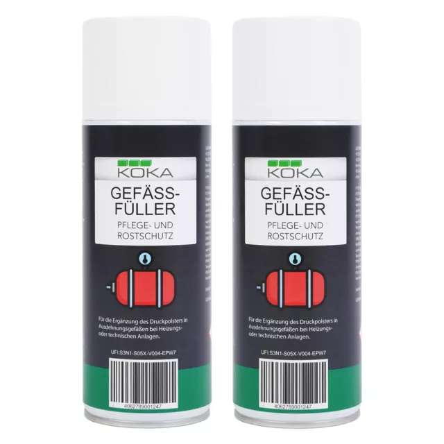 KOKA 2x Gefäßfüller Ausdehnungsgefäß Füller Druck Spray 400 ml