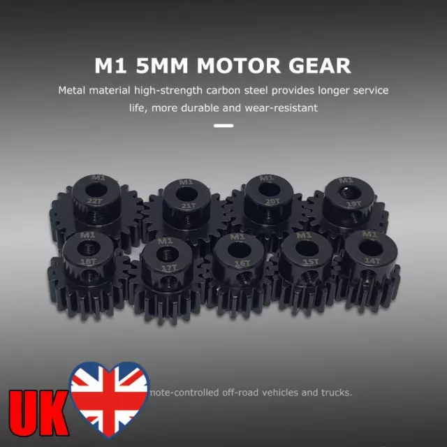 M1 5mm Pinion Motor 11-22t Motor Pinion Gear Carbon Steel for 1/8 Rc Buggy Truck