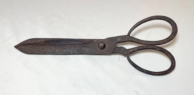 LARGE early 19th century antique hand wrought iron blacksmith shears scissors