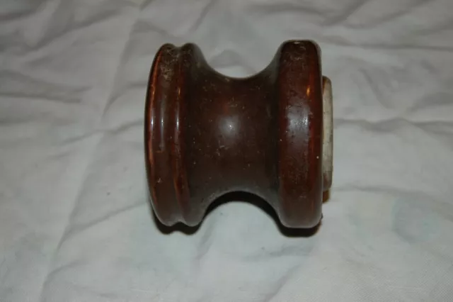 Vintage Peirce 355 Brown 3" Insulator Porcelain Ceramic
