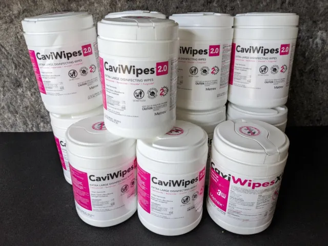 🔥11 New🔥 CaviWipes 2.0 Surface Disinfectant Wipe Canister Alcohol Scent 160 Ct