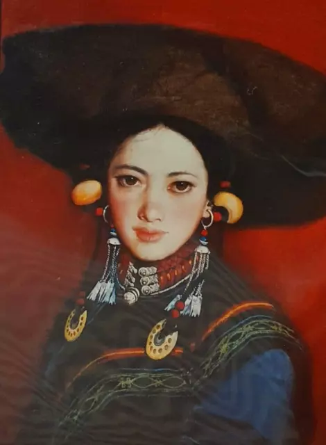 Chinese Artist Gao Xiao-Hua Reproduction Prints of Paintings of Yi Ethnic Group