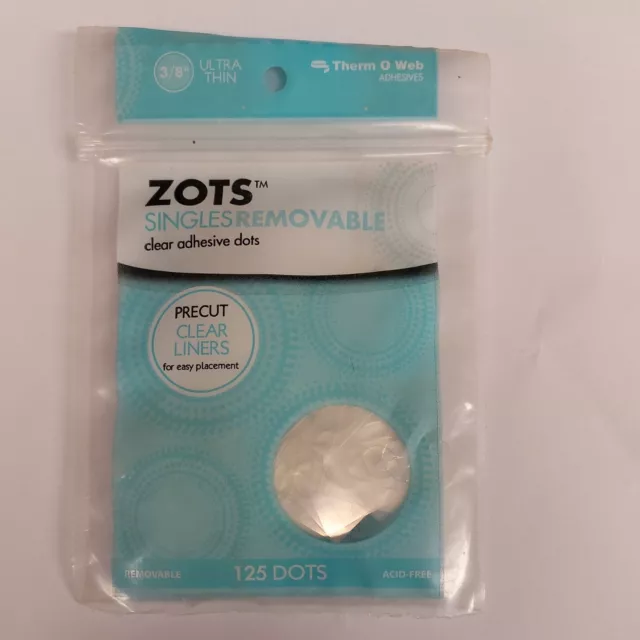 Thermoweb Zots Clear Adhesive Dots, Removable 3/8 X1/64 Thick 200/Pkg