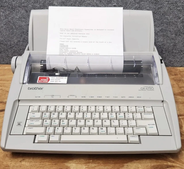 Brother Electronic Typewriter Gray Correctronic GX-6750 Daisy Wheel Tested/Ready