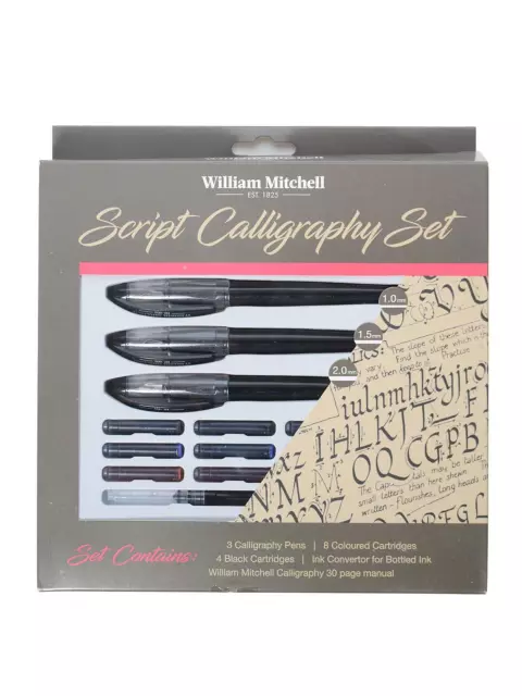 William Mitchell Complete 3 Pen Script Calligraphy Gift Set - 17 piece - 35909