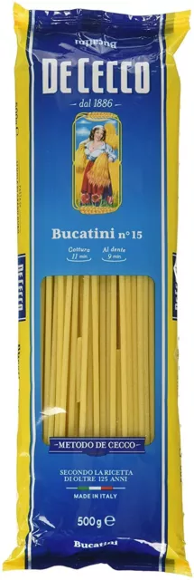 De Cecco - Bucatini, Pasta di Semola di Grano Duro - 6 pezzi da 500 g [3 kg]