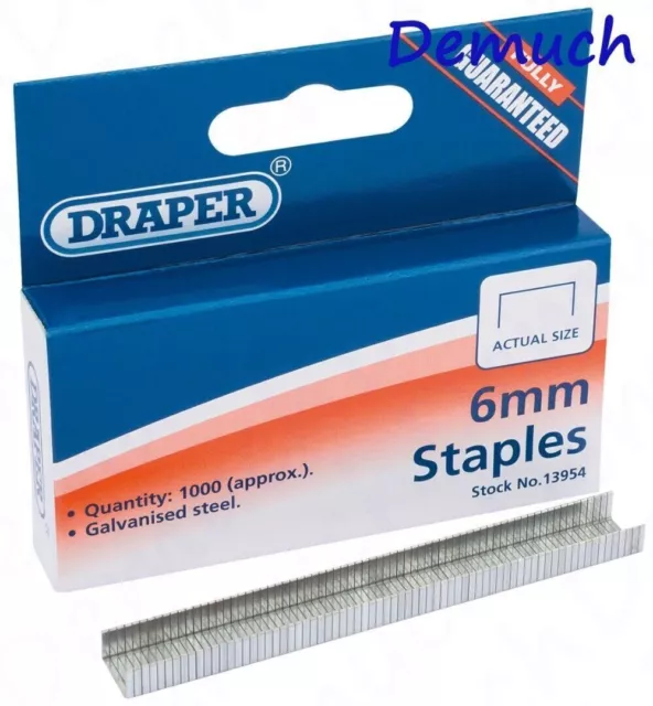 Draper Heavy Duty Steel Staples, 6mm (Pack of 1000) DRA-13954