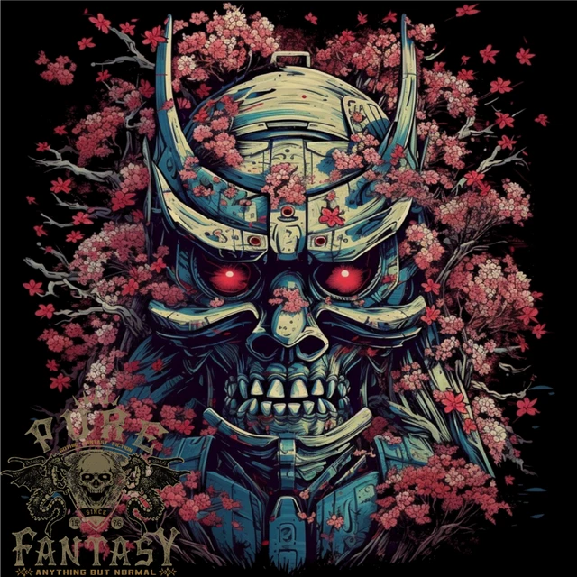 Samurai Oni Mask Bushido Ronin MMA Mens Cotton T-Shirt Tee Top