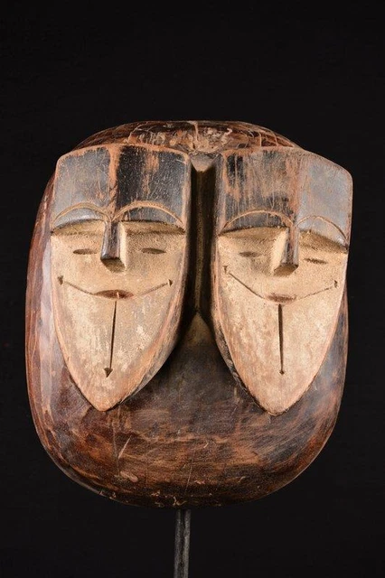 21287 African Old Lega Doppeltkopf Mask / Mask Dr Congo