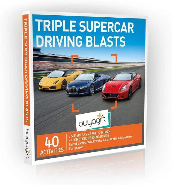 Buyagift Triple Supercar Blasts Box - 40+ Drives, Various UK Spots