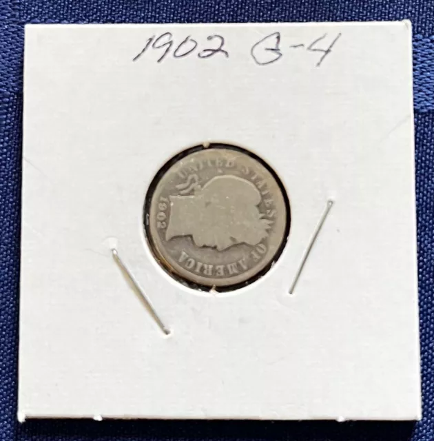 1902 Barber Dime  US Silver Coin 10c