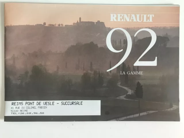 RENAULT  92  La Gamme  brochure dépliant catalogue publicitaire vintage C14