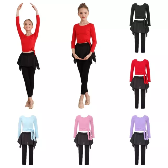 Abiti da ballo bambini golf ginnastica camminata crop top con leggings latini