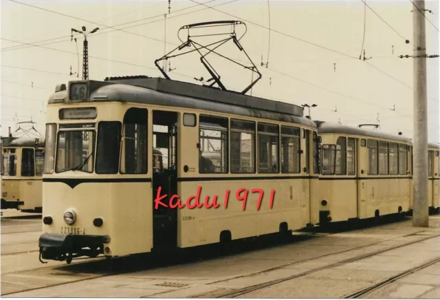 N142) foto LPP Berlino tram, Hof Marzahn, TZ69 223 006, linea 46. 1987