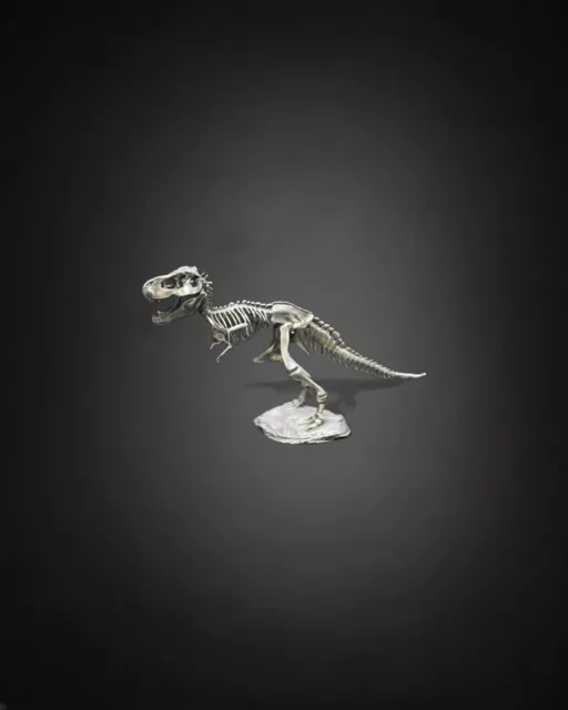 (Presale) 3oz T-Rex Skeleton Hand-Poured Silver Art Statue 999 Bar 3