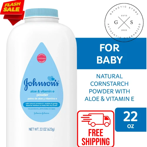 Johnson's Naturally Derived Cornstarch Baby Powder with Aloe & Vitamin E 22 Oz.
