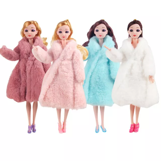 Clothes Toys Barbie Fur Coat Dress for 11.5 Barbie Dolls Princess Accessories