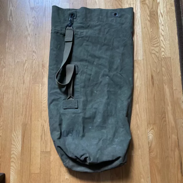 Vintage USN Duffle Bag Canvas Navy Military WWII? Era