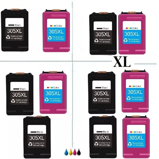 Cartouches encre compatibles HP DeskJet Plus 4121 4122 4122 e 4130 305 XL 24/48H
