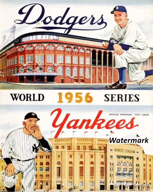 1956 World Series Program New York Yankees vs Brooklyn Dodgers 8 X 10 Photo Pic