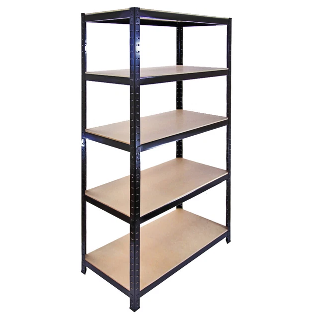 5 x 90 cm ripiani neri per magazzini / scaffalature per capannone garage / scaffalature