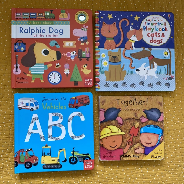 CHILDRENS BABY BOARD Book Bundle Vehicles ABC Ralphie Dog at the