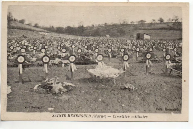 SAINTE MENEHOULD - Marne - CPA 51 - Argonne - Cocardes au Cimetiere Militaire