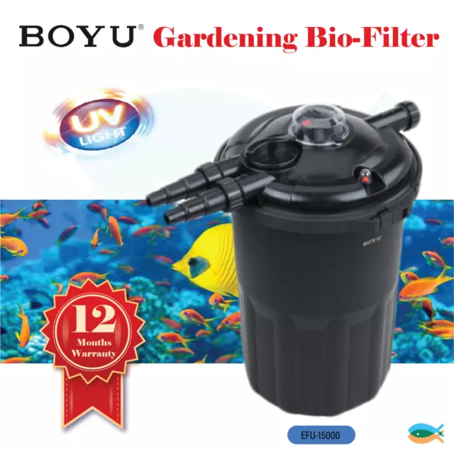 BOYU Gardening Bio-Filter Aquarium Fish Tank Pond 8000-15000L UV Steriliser