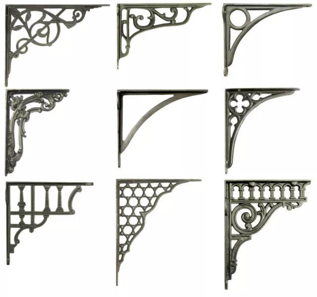 One Cast Iron Shelf Bracket - Metal Antique Victorian Book Shelves Wall Brackets