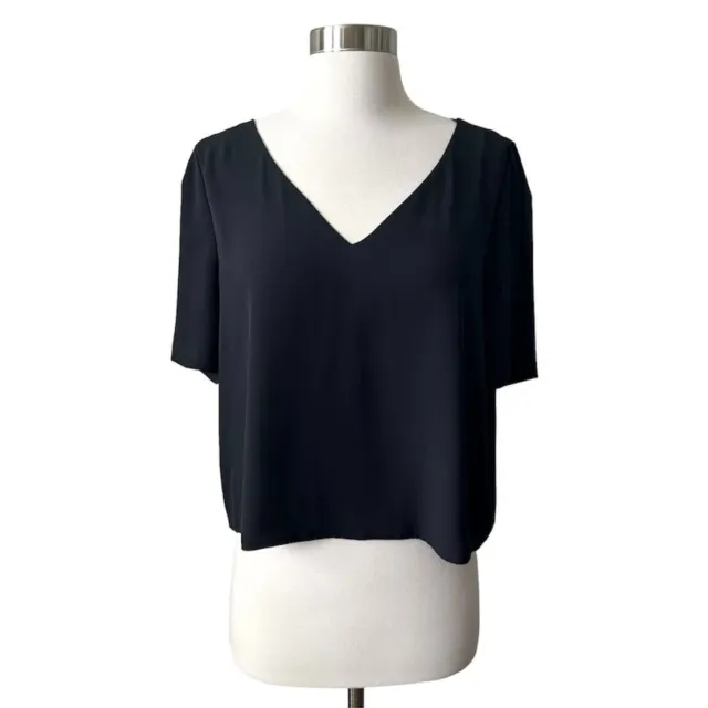 Aritzia Babaton Black Randy Blouse Top Size L