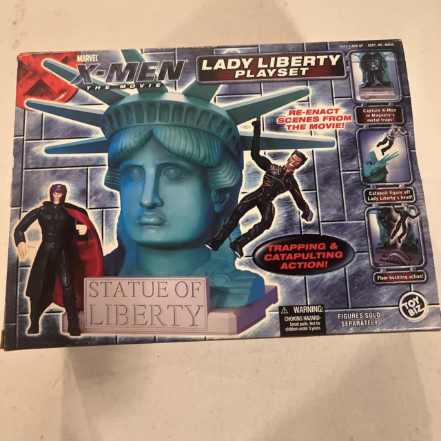 Toy Biz Marvel X-Men (Movie) Lady Statue of Liberty Playset 2000 Factory Sealed