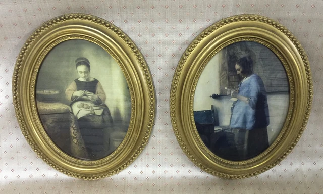 2 FINE AMERICAN CARVED GILT WOOD PAINTING FRAMES CIRCA 1870'S 9x7