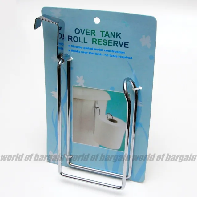 RESERVE TOILET PAPER HOLDER Over The Tank Hanging Metal Tissue Roll Storage H024