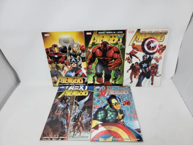Avengers Vol 1 2 3 4 5  By Bendis ~~ Marvel Tpb * 5 Book Lot *