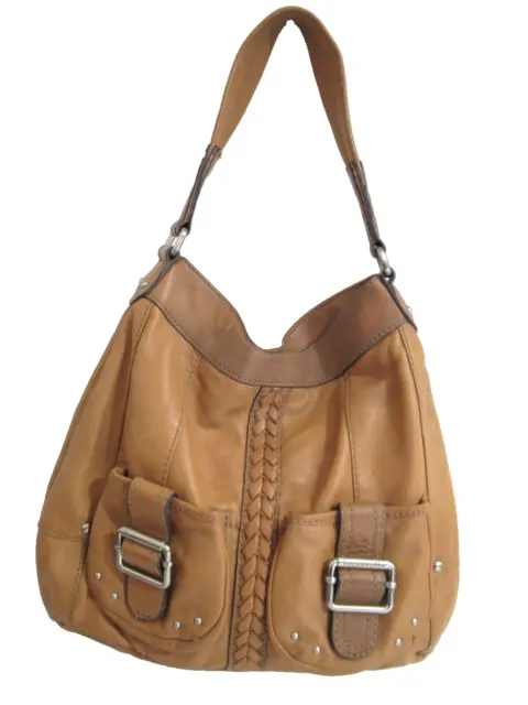 Vintage Tignanello Large Brown Leather Hobo Shoulder Bag