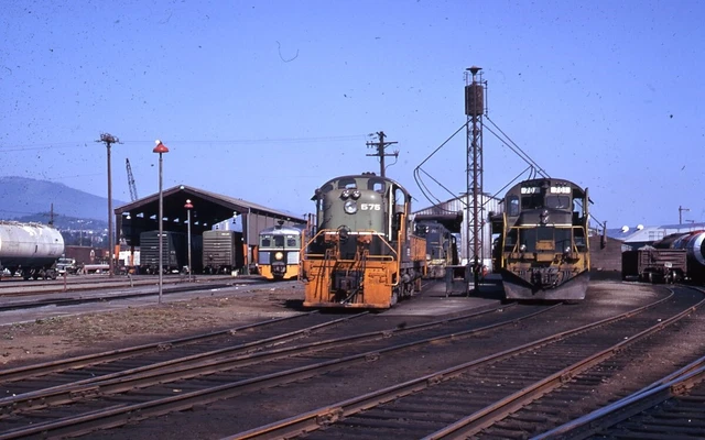 BC Rail N. Vancouver Engine Terminal Orig Kodachrome Slide C96