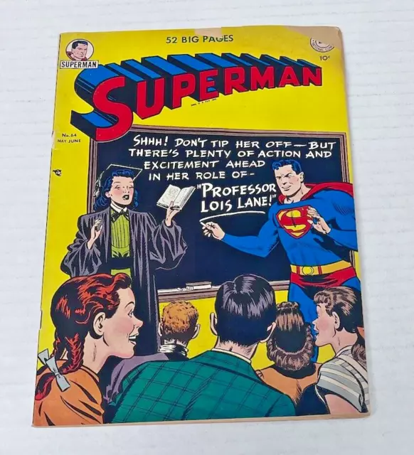 DC Comics 1950 SUPERMAN #64 GOLDEN AGE ISSUE 10 CENT COVER PRICE PRANKSTER