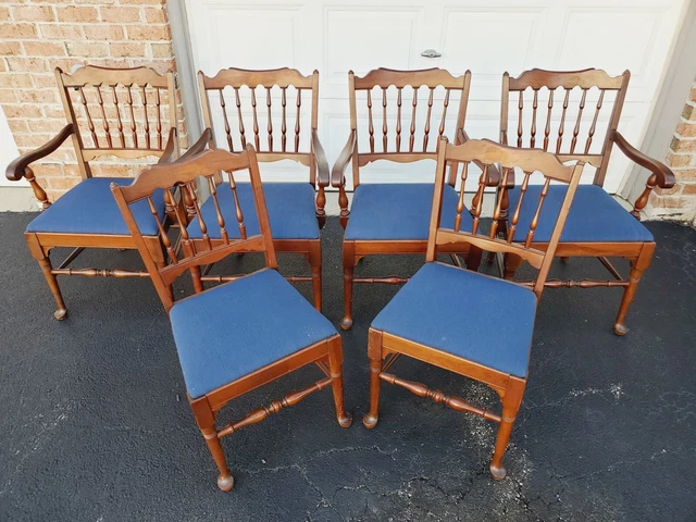 Pennsylvania House Set of 6 Cherry Spindle Back Dining Chairs Vintage Pennsylvania House Set of 6 Cherry Spindle Back Dining Chairs Vintage