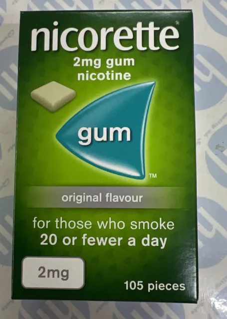 #Nicorette 2mg Original Gum For Relief of Cravings and Nicotine Withdrawal 105