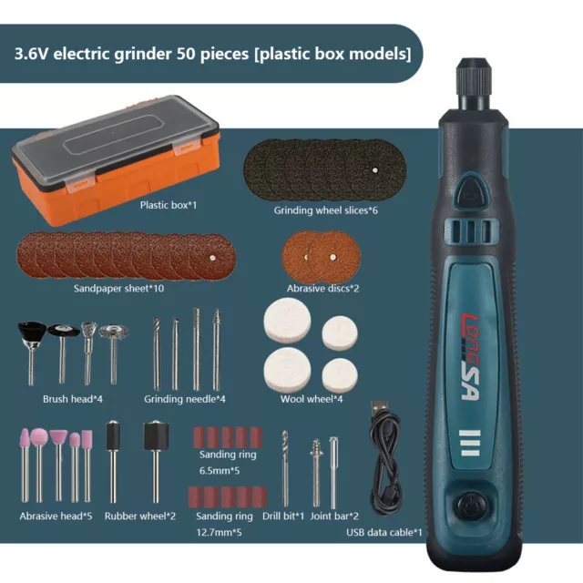 Mini Grinder Rotary Tool Polishing Drill Kit Variable Speed w/46pcs  Accessories