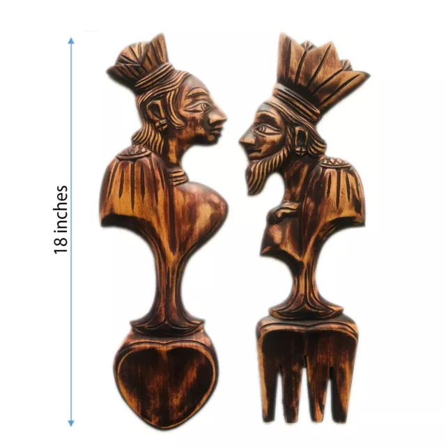 Wall Decoration For Restaurant Dining Room 100% Wooden Hand Made Man & Woman New 3