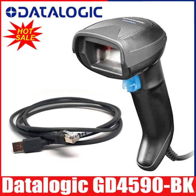 Neu Datalogic Gryphon GD4590-BK 2D Handheld Barcode Scanner Kit mit USB Kabel